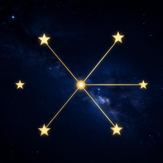 占星学星盘上的土星与金星金色连线示意图，背景为深蓝色夜空和星云，神秘专业的西方玄学信息图风格
