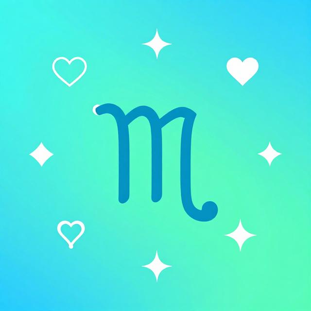 抽象化的星座能量流动图，水瓶座符号与天王星连线，周围环绕着代表友情和爱情的心形与星形图案，渐变蓝绿色调，极简几何风格